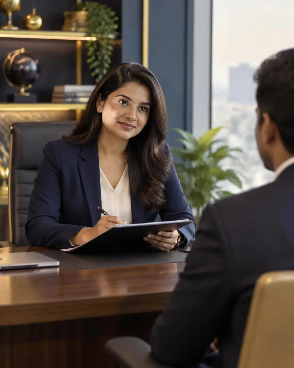 Shanvi consultant interviewing a candidate