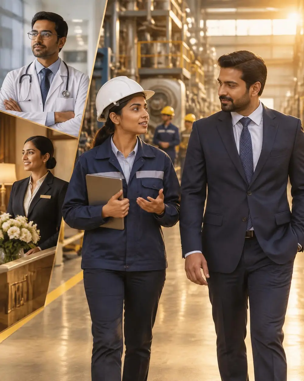Professionals across engineering, healthcare and hospitality